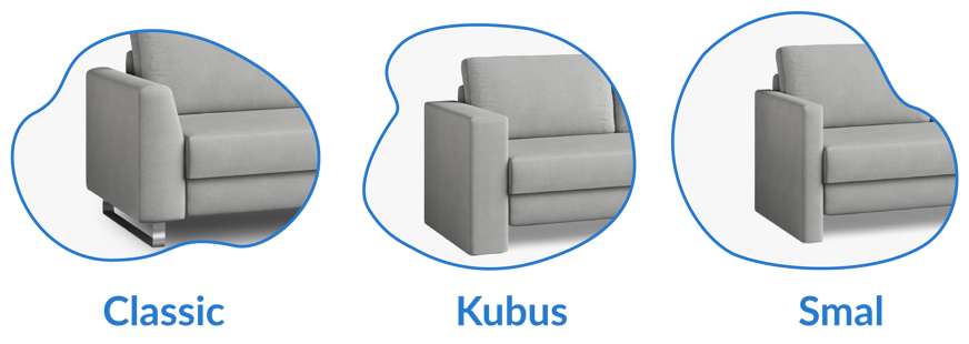 Bruno slaapbank varianten armleuningen